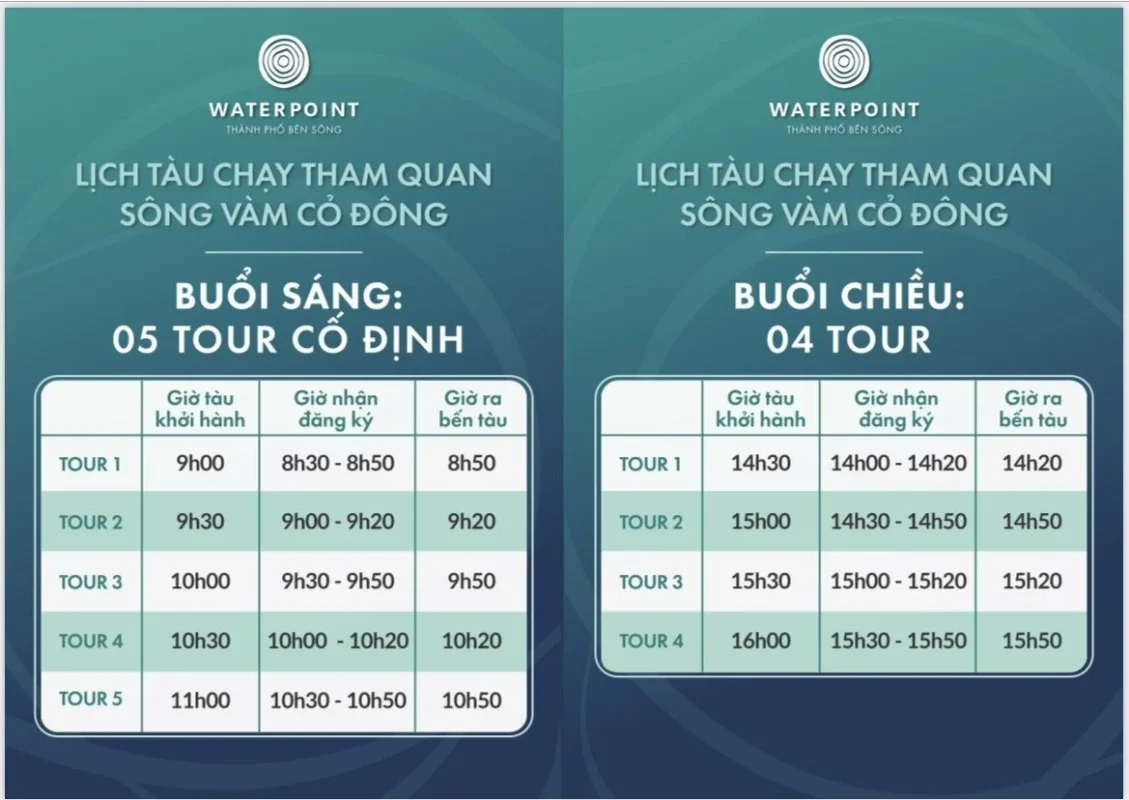 lich tham quan song vam co dong