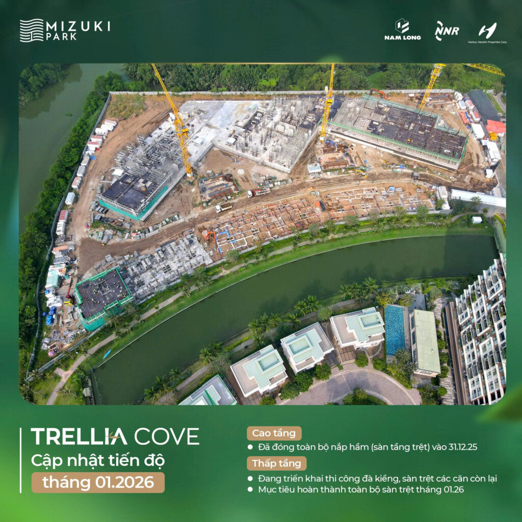 Tiến độ Trellia Cove tháng 1